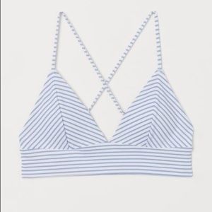 Blue and White Striped Swimsuit (Top & Bottom)